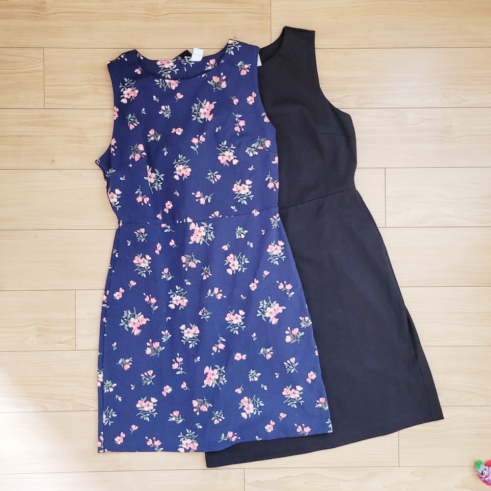 2-pack S Petite Old Navy Midi Floral Sheath dress Ponte knit